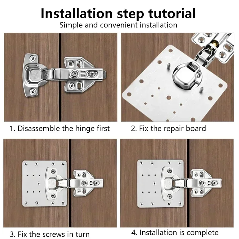 Stainless Steel Cabinet Hinge Repair Plate Kit Screw Furniture Drawer Door Hinge Mounting Plate Flat Fixing Brackets Tools hinge repair plate furniture hinge cabinet door hinges cabinet hinges stainless steel door hinges