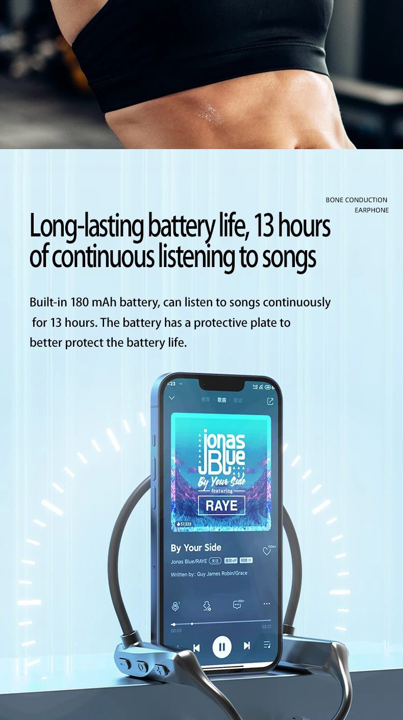 Jual TWS K69 Bone Conduction Headphones Wireless Sports Earphone Fone