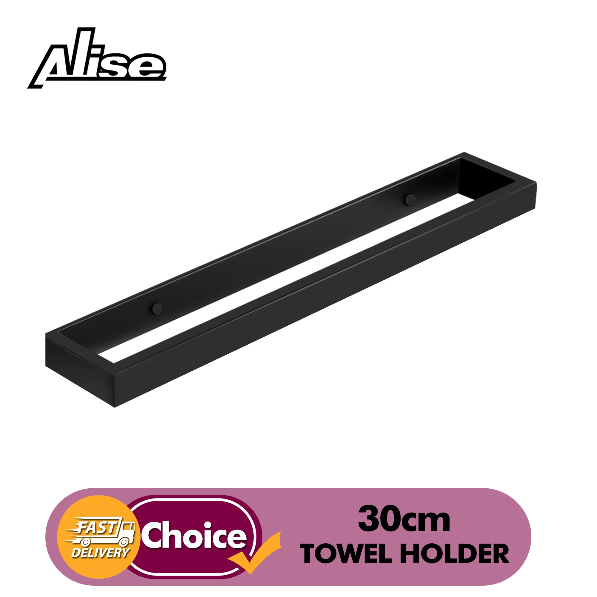 BathroomTowelHolder30cmHandTowelRingBlackTowelRailSUS304