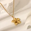 Trendy Golden Flower Earrings for Women Waterproof Stainless Steel Stylish Ear Accessories on Instagram 5