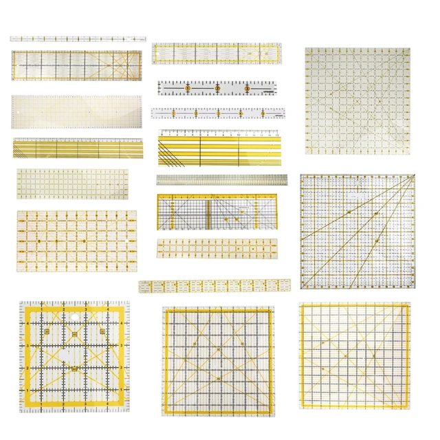 Acrylic Square Quilting Ruler Tape - Quilt Rulers for Quilting and Sewing  Patchwork Cutters Multifunctional Tool - Circle Fabric Ruler Measuring Tape