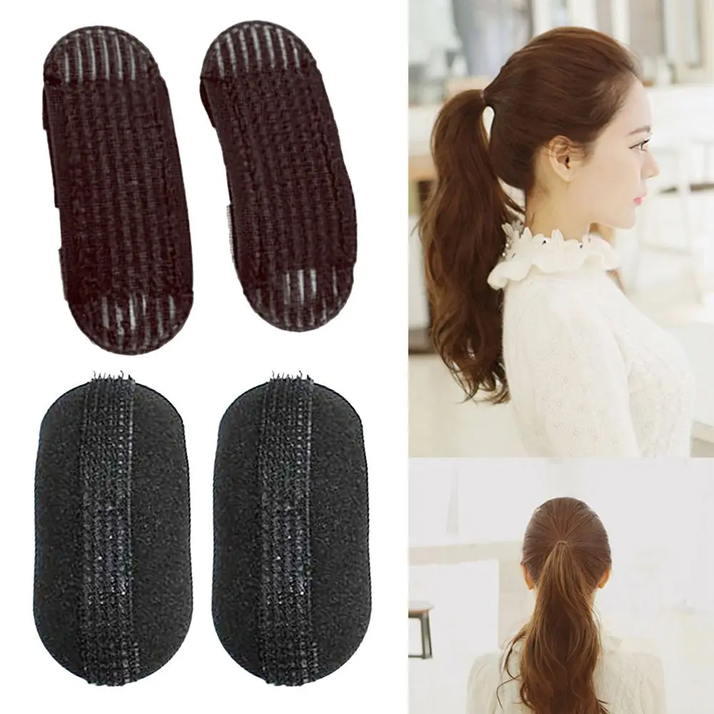 2Pcs Traspirante Bangs Mat Fermagli Per Capelli Black Coffee Princess Hair Tool Set Bump It Up Volume Base Inserti Per Capelli Perni Per Capelli Invis