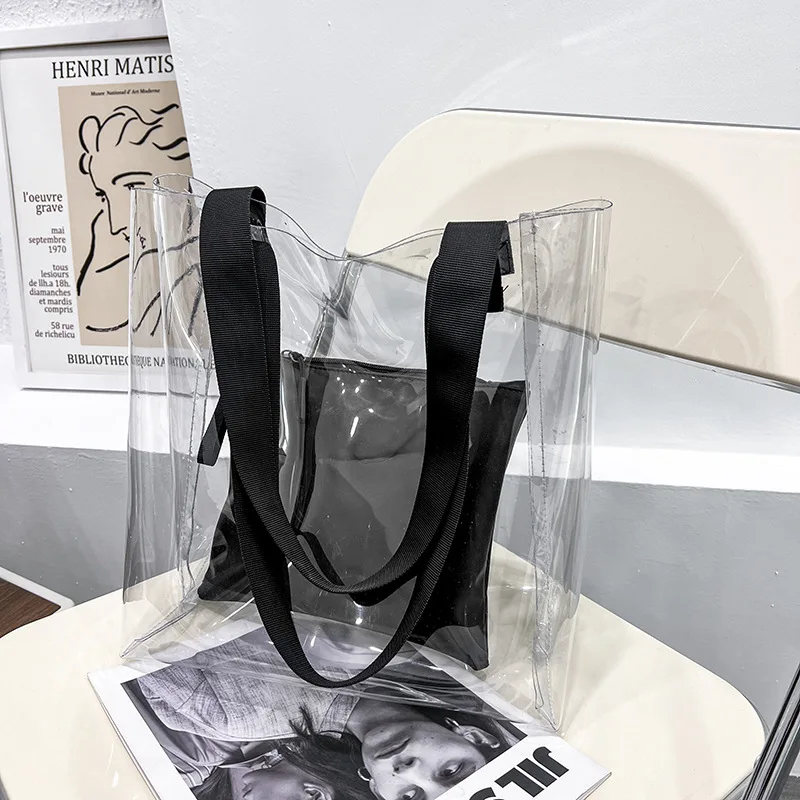 Fashion Transparent Handbag for Women 2019 PVC Clear Bag Travel Ladies –  longclmm