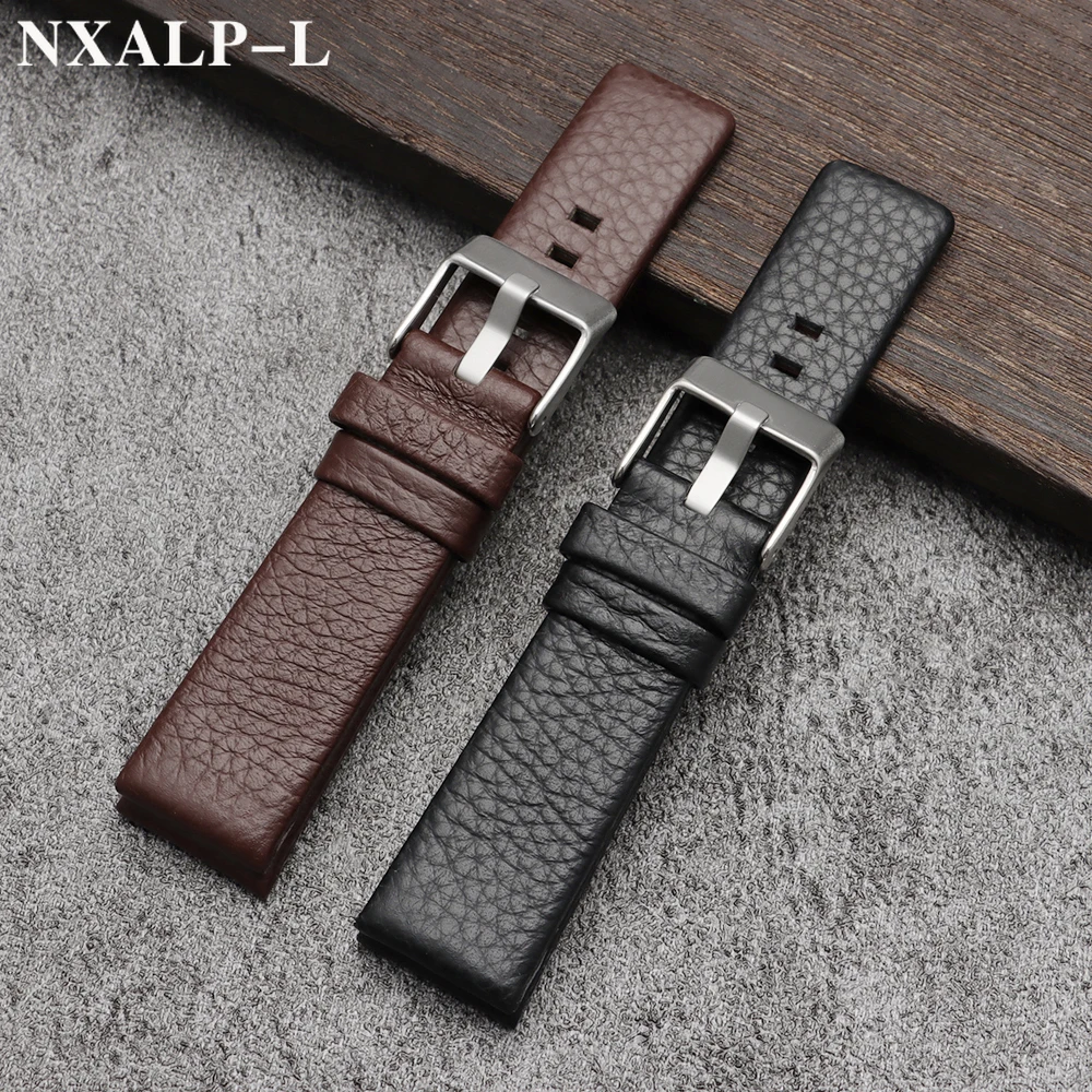 Premium Litchi Pattern Leather Watch Band - Cowhide Strap in Multiple Sizes