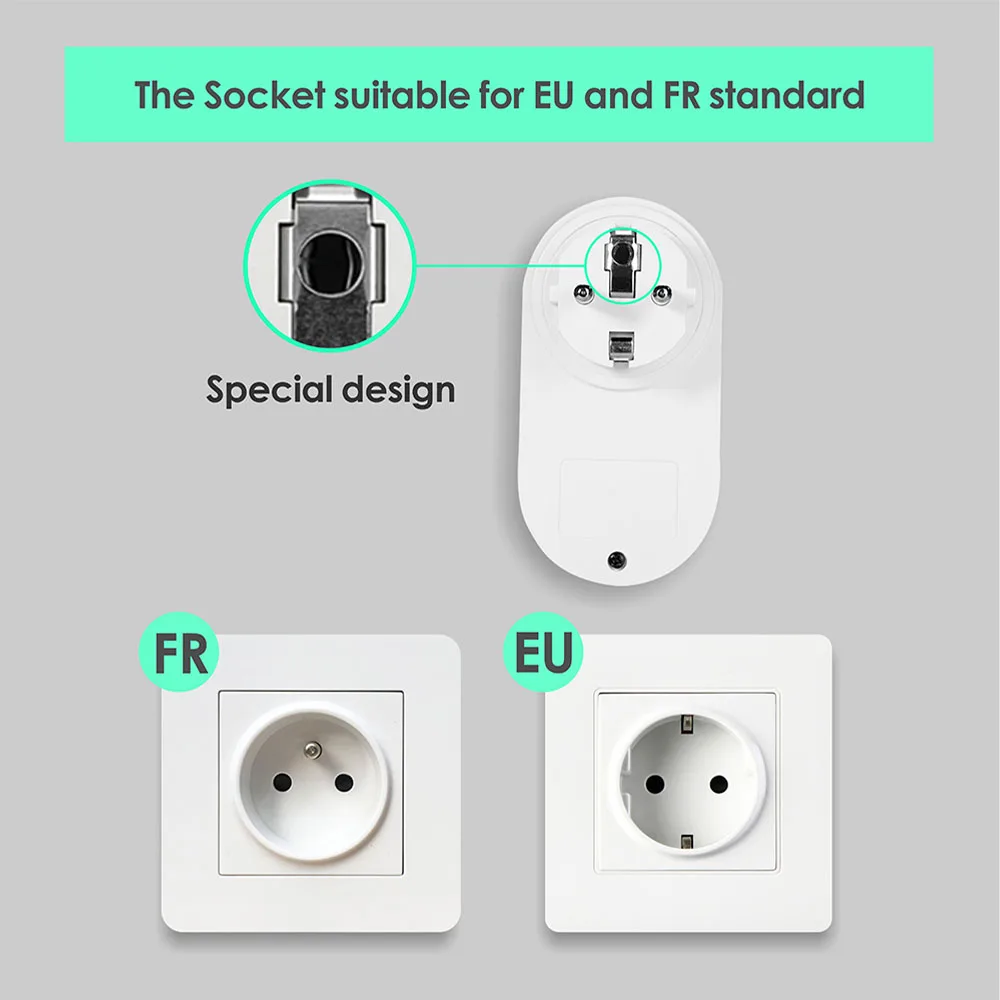AC 220V 15A 무선 원격 제어 전기 소켓 스위치 433mhz Rf 콘센트 EU 플러그 라운드 송신기, LED 가전 제품