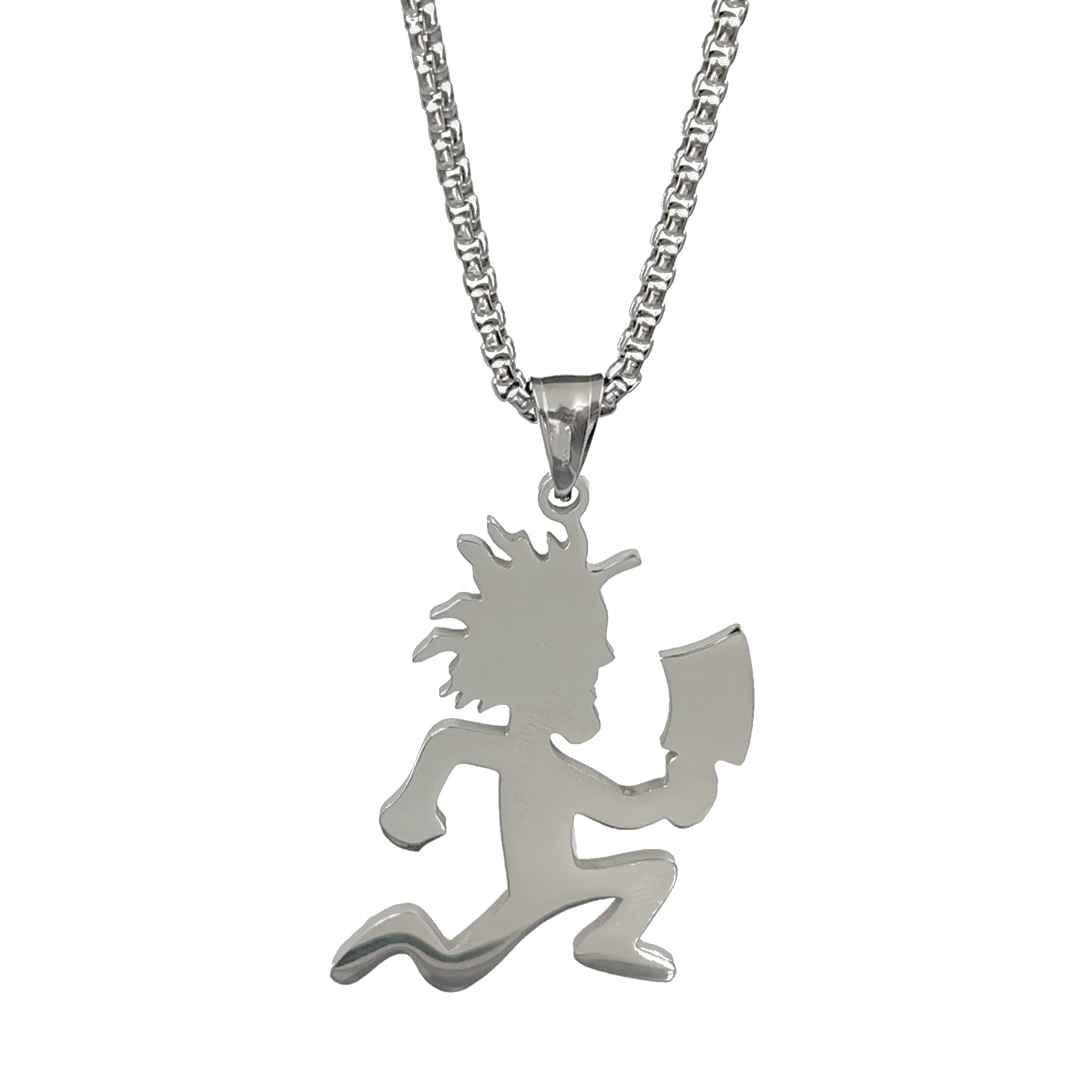 Polished Large 2''Jugallo Hatchetman Necklace Stainless Steel Hatchetman Pendant Charm Choose Chain 24inch 2