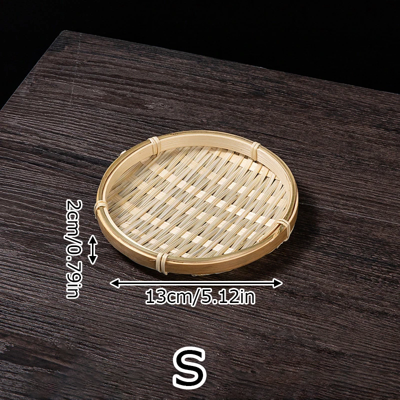 Bamboo Tray Drying Basket Food Pastry Serving Plate Storage Container