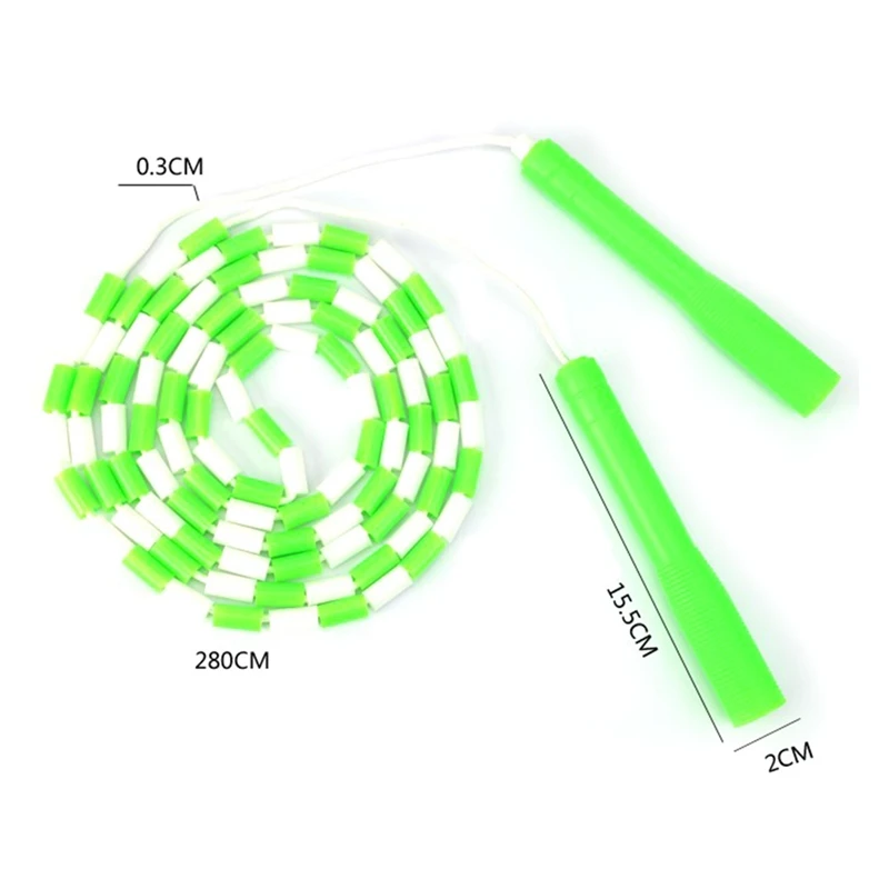 Soft Beaded Jump Rope Non-Slip Handle Adjustable Tangle-Free Segmented Fitness Skipping Rope Keeping Fit Training Playing