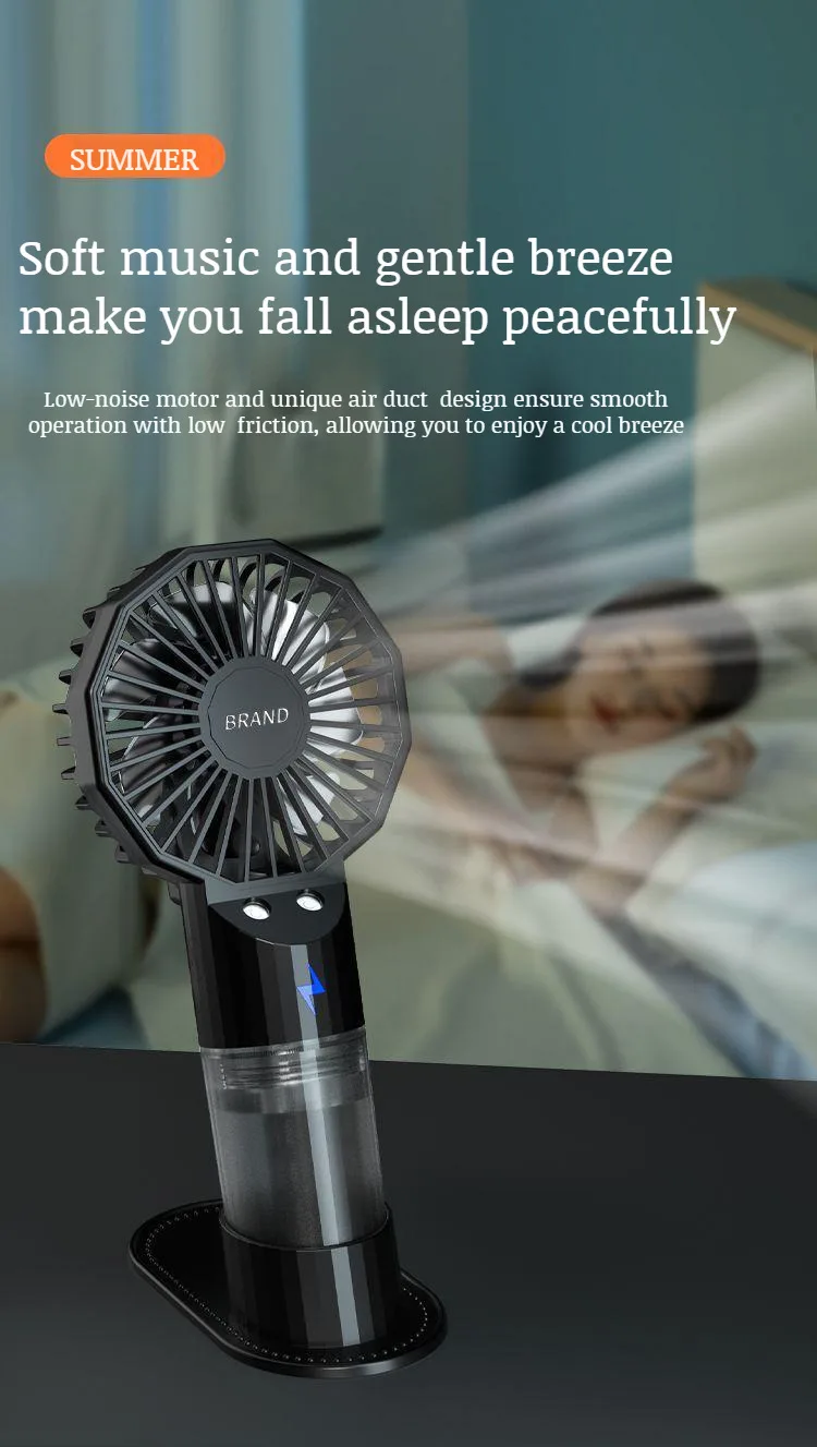 Description Picture 3 of itemPortable Hand-Held Humidification Spray Small Fan Dormitory Mini Usb Charging Outdoor Hand-Held Spray Fan Water Replenishment