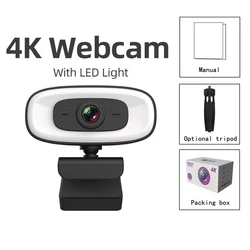 High-Resolution HD Webcam with Microphone and Tripod for Streaming and Video Calls (4k webcam)