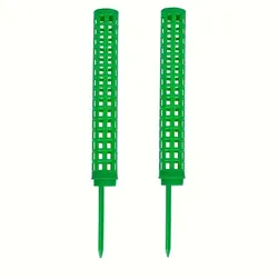 Dual Moss Plant Support Poles - Durable Indoor Plant Stakes (Green (two pack))