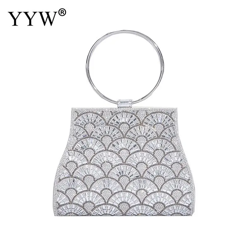 Luxury Women Clutch Bag Leather Handbag With Pearl Rhinestone Luxury Chain Shoulder Bag For Ladies Party Birthday Wedding Purse