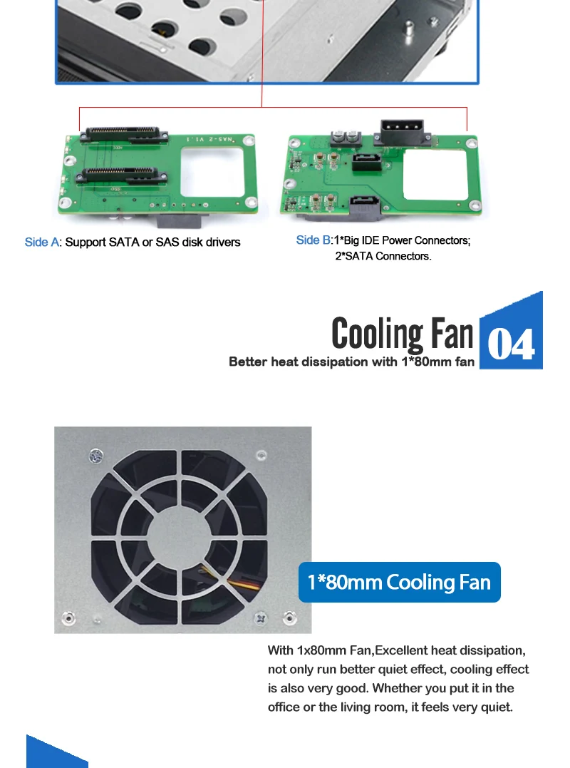 HDD, Suporte Mini ITX Motherboard, Home Office,