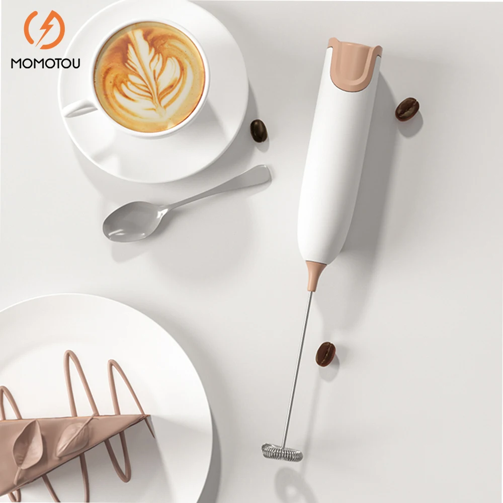 Milk Frother Hand Electric Automatic Rotary Egg Beater Coffee Cappuccino Creamer Whisk Frothy Blend Kitchen Mixer Stirrer