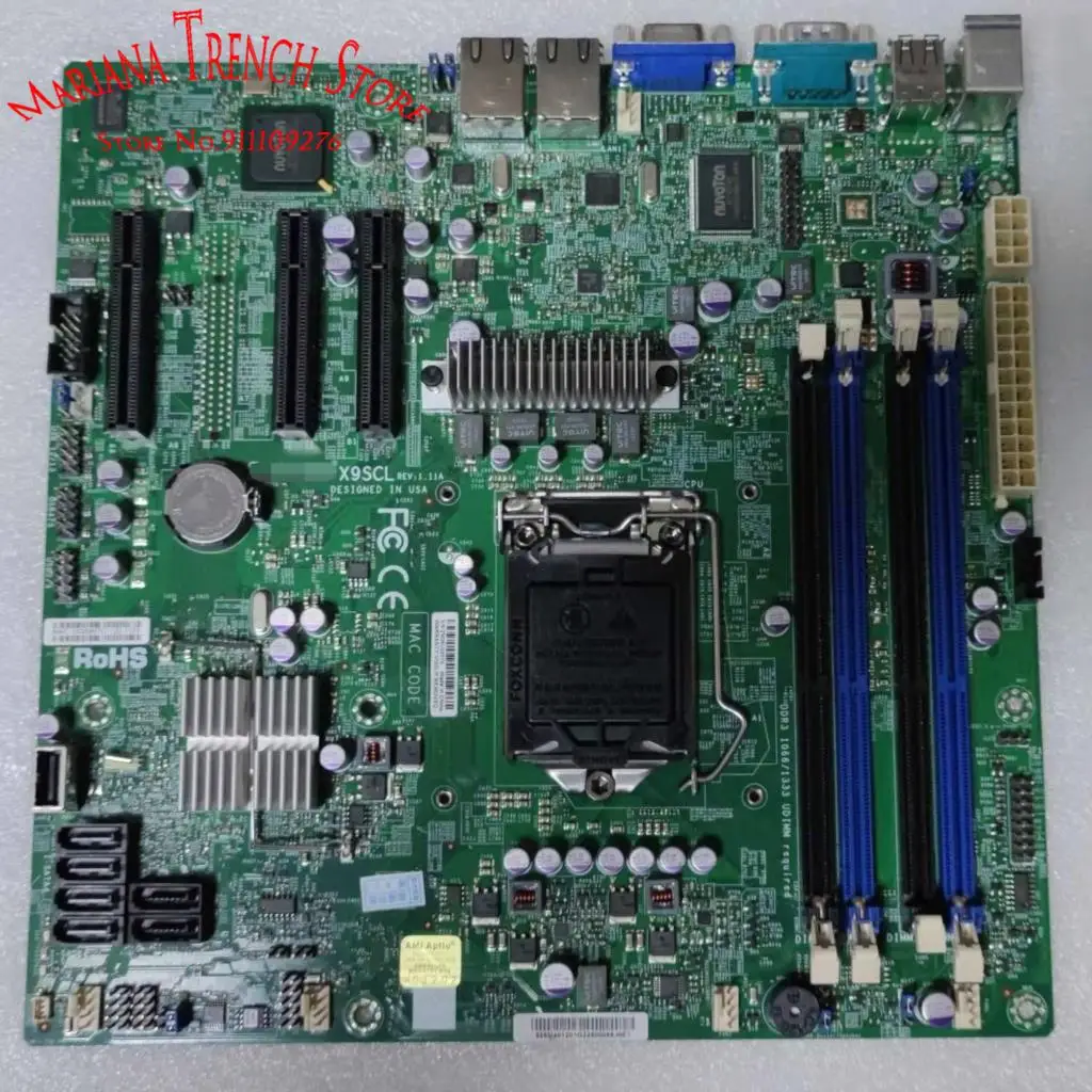 X9SCL для Supermicro Серверная плата LGA1155 Xeon E3-1200 V1 V2 серия 2-го и 3-го поколения Core i3 DDR3 SATA 2,0 PCI-E 3,0 USB 2,0
