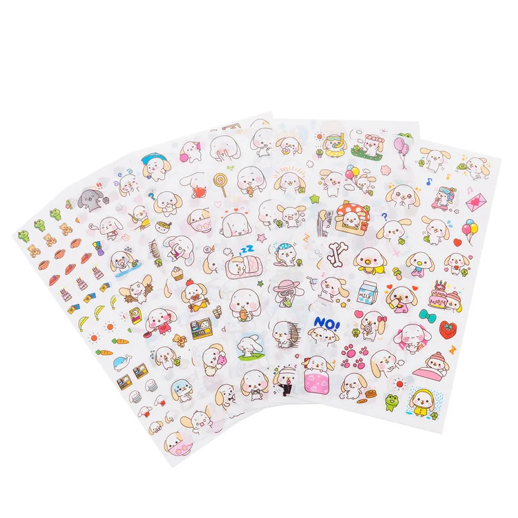 6pcs/lot  Waterproof Cartoon Cute Transparent Diy Decoration Stickers Korea Hand Account Stickers Kawaii Plastic Cup Stickers