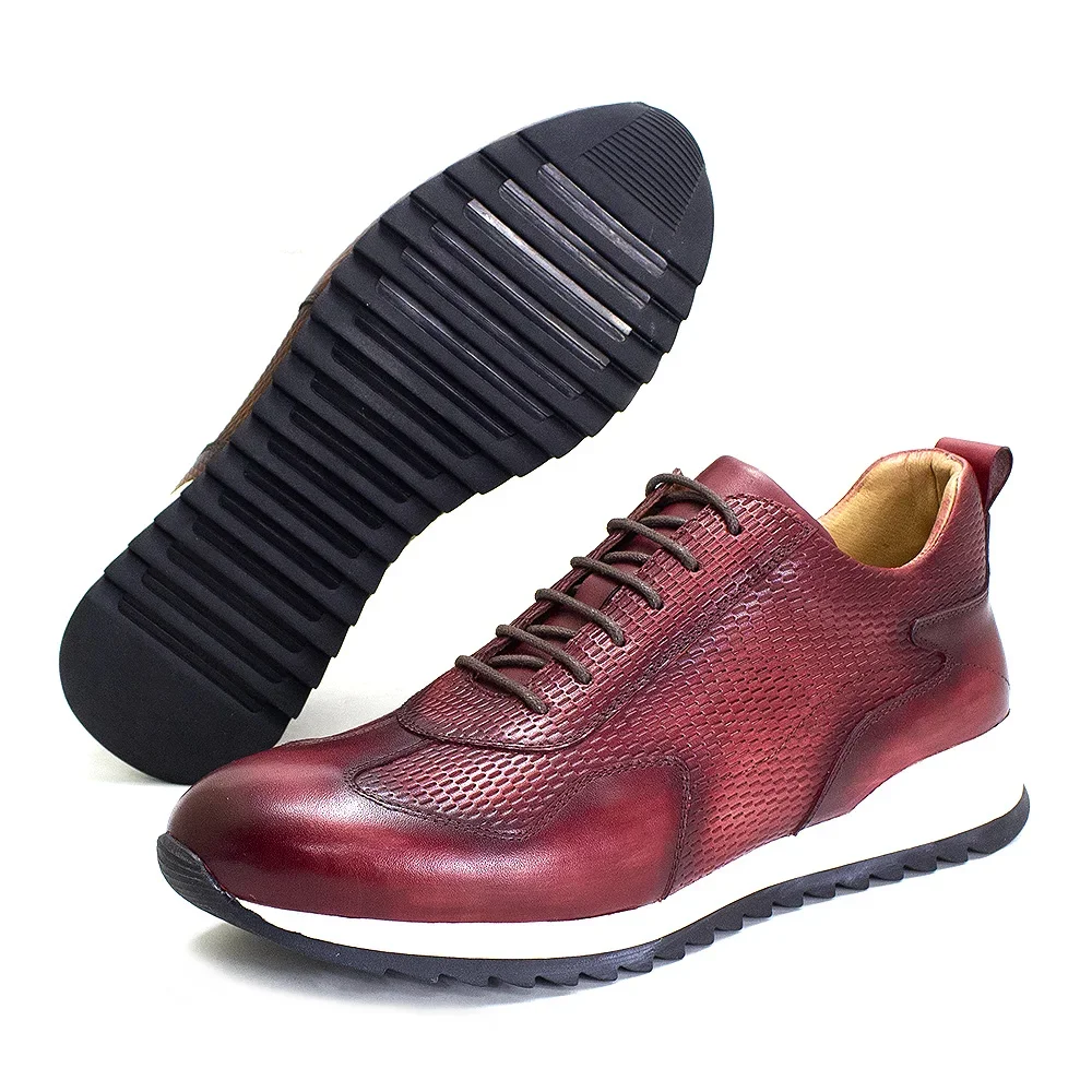 Mens Shoes Brand Mens Casual Sneakers Genuine Leather Lace-Up Comfortable Oxford Fashion Breathable Outdoor Walking Flat Shoes for Men