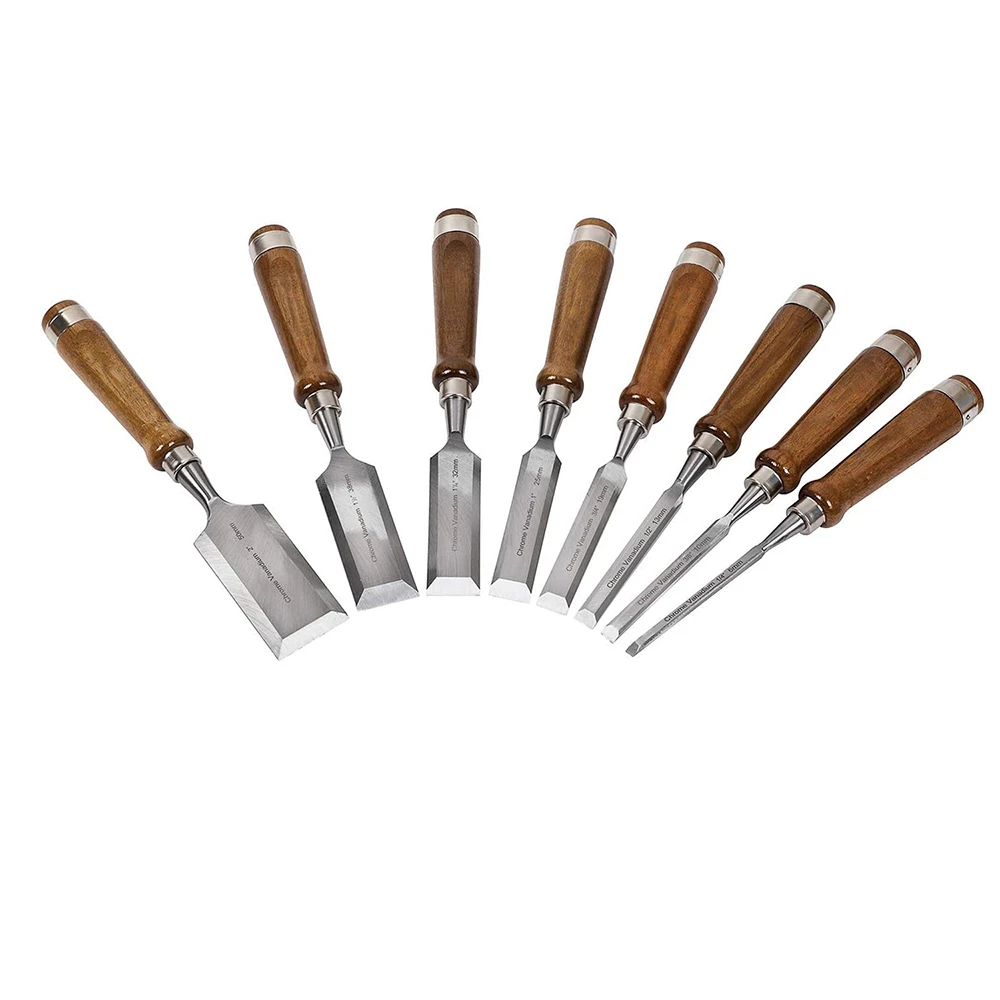 WOZOBUY Woodworking Chisel Set, 4 pcs CrV Wood Chisels Set