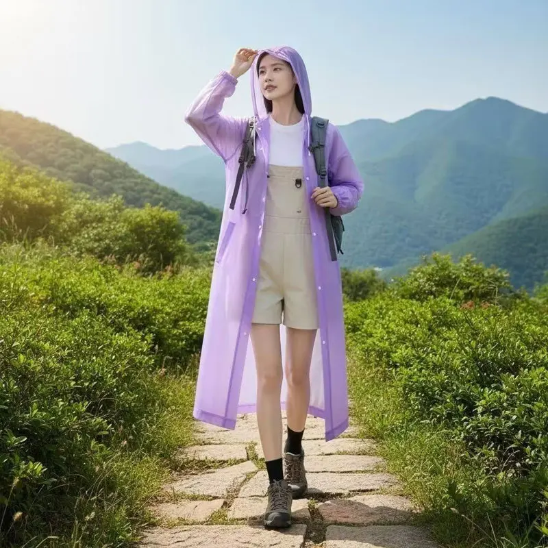 일회용 우비 모자 달린 야외용 우비 휴대용 우비 방수 우비 방수 판초