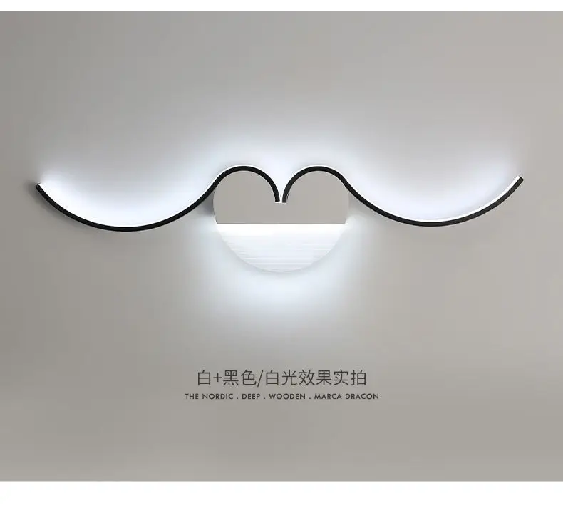 Lâmpada de Parede Fundo da Parede Luzes do Corredor s em Forma de Linha Longo Minimalista Quarto Cabeceira Sala Estar Sofá Decoração Lâmpadas Nordic 8 Online shopping