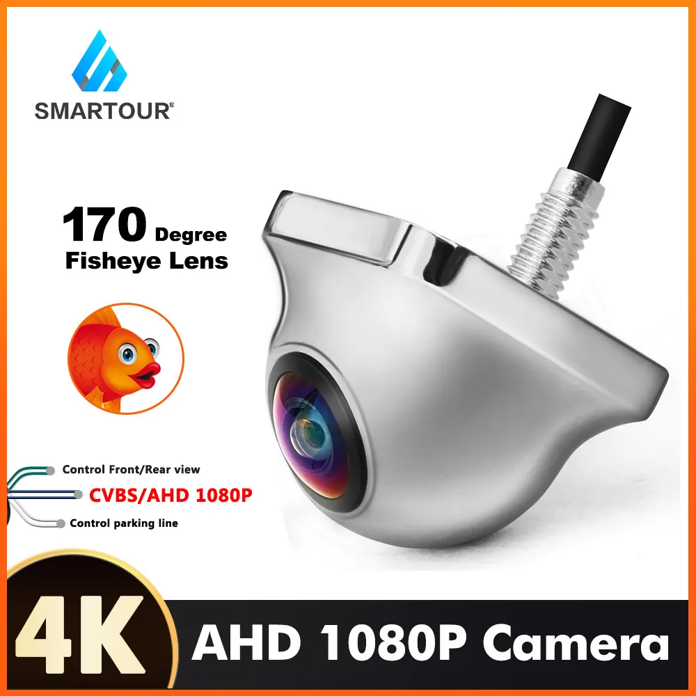 

SMARTOUR 1080P HD 170 degrees Car Rear View Camera For Night Vision Reverse AHD 4 Pin Vehicle Chrome Parking Camera