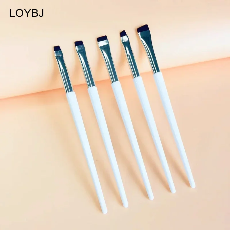Makeup Brushes Thin Eyebrow Eyeliner Super Fine Angled Brow Contour Portable Women Eyeliner Cream Cosmetic Tools