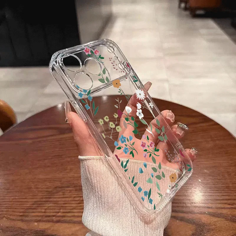 Charming Small Flower Clear Phone Case