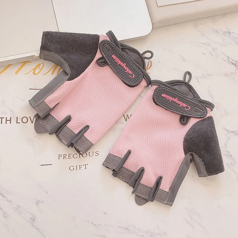 Men Women Summer Equipment Training Yoga Half Finger Ice Silk Letter Mitten Gym Fitness Non Slip Sport Bicycle Cycling Glove N23 5
