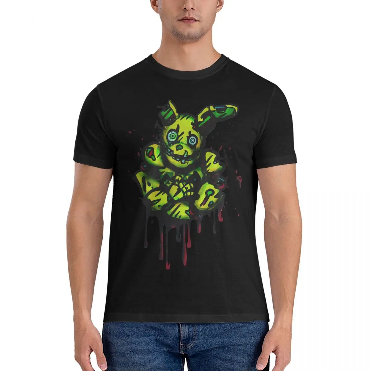 T-Shirt Springtrap Uomo Fnaf Magliette Divertenti In Cotone Girocollo Magliette A Maniche Corte Vestiti Estivi