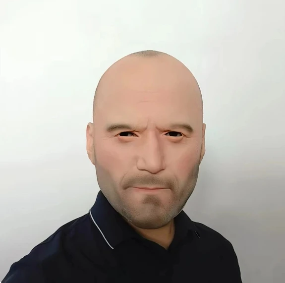 

Jason Statham Mask Latex Realistic Bald Man Masks Halloween Carnival Mask Movie Cosplay Costume Full Head Headgear Mischief Prop