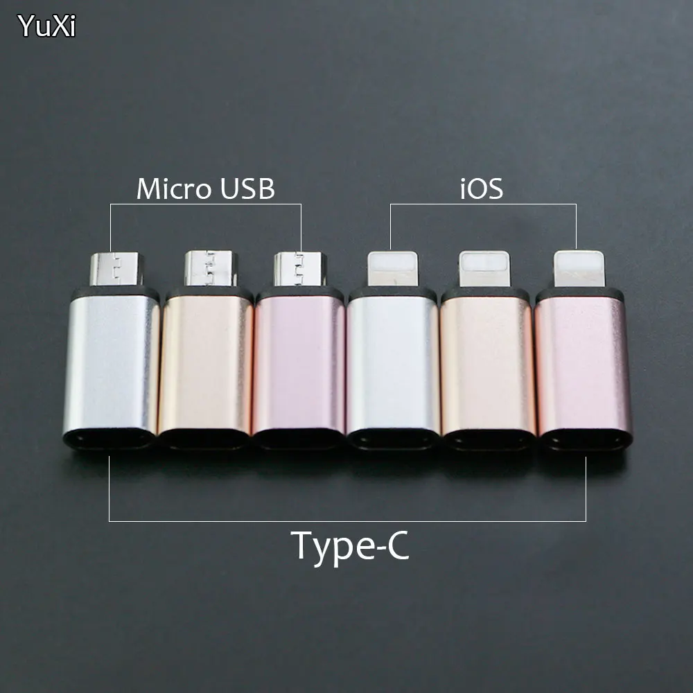YUXI USB-C Female to Micro USB/iOS Male Adapter USB Type-c TO Micro USB ...