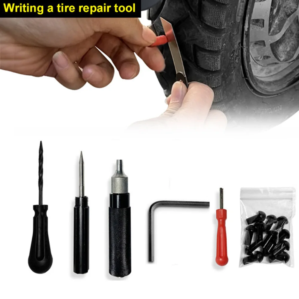 5PcsCarMotorcycleTireRepairPluggerToolsSetMushroomPlugProbe