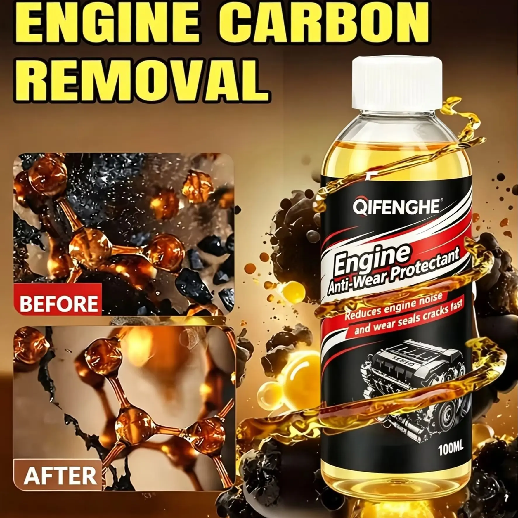 Protezione Antiusura per Motori 100ML, Riduce il Rumore del Motore, Sigilla Rapidamente le Crepe, Senza Attrezzi Professionali, Manutenzione Motori Auto, Camion, SUV - Image 5