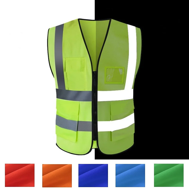 

High Reflective Safety Vest Multi-pocket Traffic Railway Coal Miners Breathable Uniform For Outdoord Working Racing Running