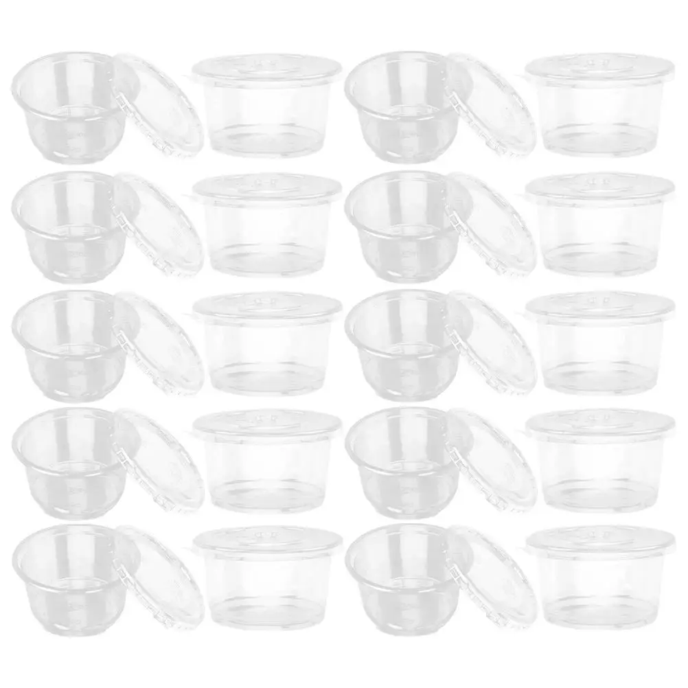 50pcs Plastic Pudding Cups Disposable 250ml Sweet Dessert Packaging Bowls for Ice Cream Cake Jelly Cookies Soup