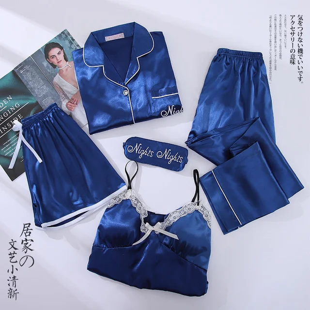 Lisacmvpnel Five Piece Imitation Silk Women Pajamas Ice Silk Stripe Print With Chest Pad Lace Pyjamas Pajama Sets Aliexpress Lisacmvpnel Five Piece Imitation Silk Women Pajamas Ice Silk Stripe Print With Chest Pad Lace Pyjamas Pajama Sets Aliexpress