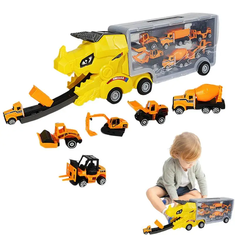 Dinosaur Carrier Truck Educational Transport Truck Car Toys With Ejection Race Track Mega Hauler Toy Fun KidsMotor Vehicle