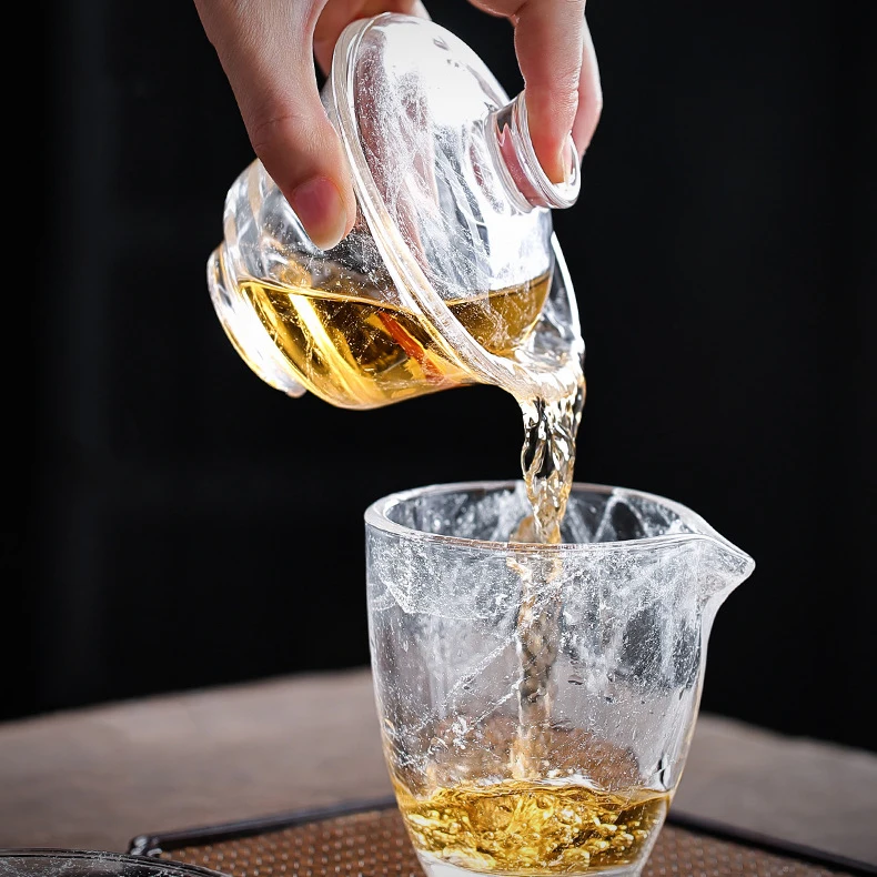 Snow Crystal Glass Tea Tureen Glazed Tea Maker Kung Fu Set High-grade Cup Large Transparent Built Lamp Best Gift