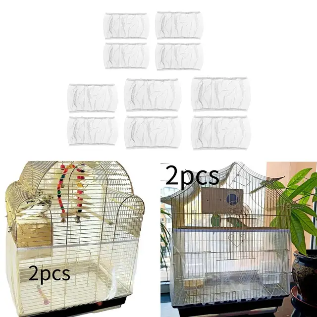 2 Pieces Universal Bird Cage Mesh Covers Parrot Mesh Nets for Macaw Parakeet 3