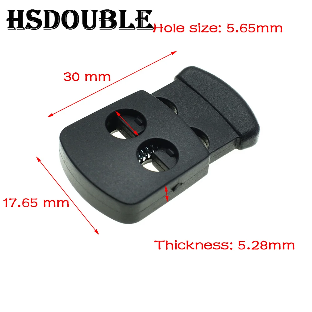 Cord lock stopper 10 Pcs/Pack Toggle Clip Plastic Black For Bags/Garments