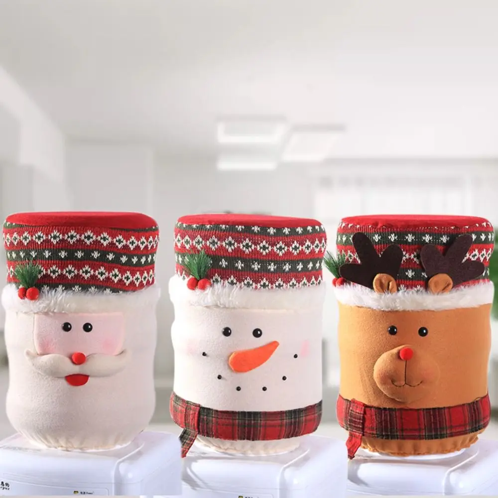 High Stretchy Water Dispenser Bucket Cover Dustproof Cartoon Water Jug Sleeve Christmas Decoration Bottle Cap
