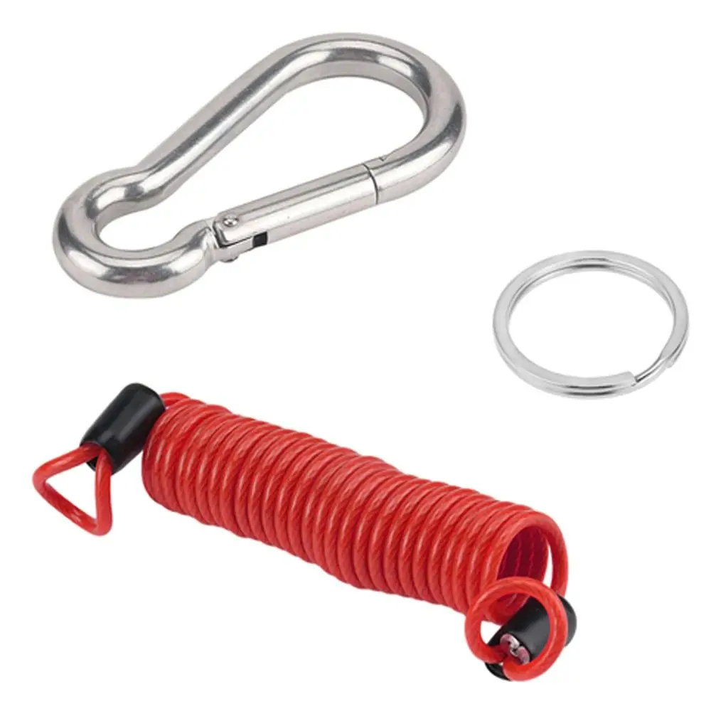 Gosknor Cavo Di Sicurezza A Spirale Per Rimorchio 1,83m - Gomma TPU E Acciaio Con Distacco A Molla Per Camper E Barca
