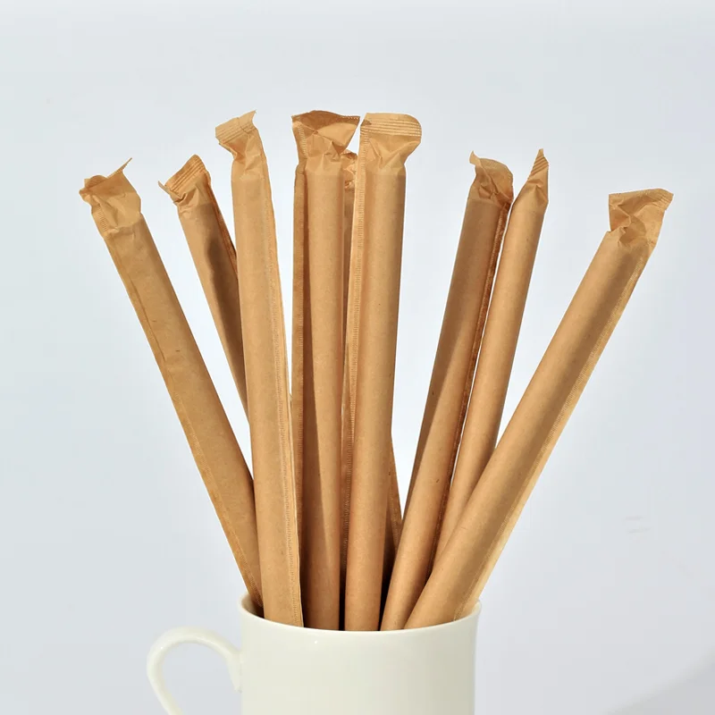 [100 Pack]Paper Straws 12*230 Drinking Bubble Tea Festival Biodegradable Disposable Straws for Drinking and Crafts
