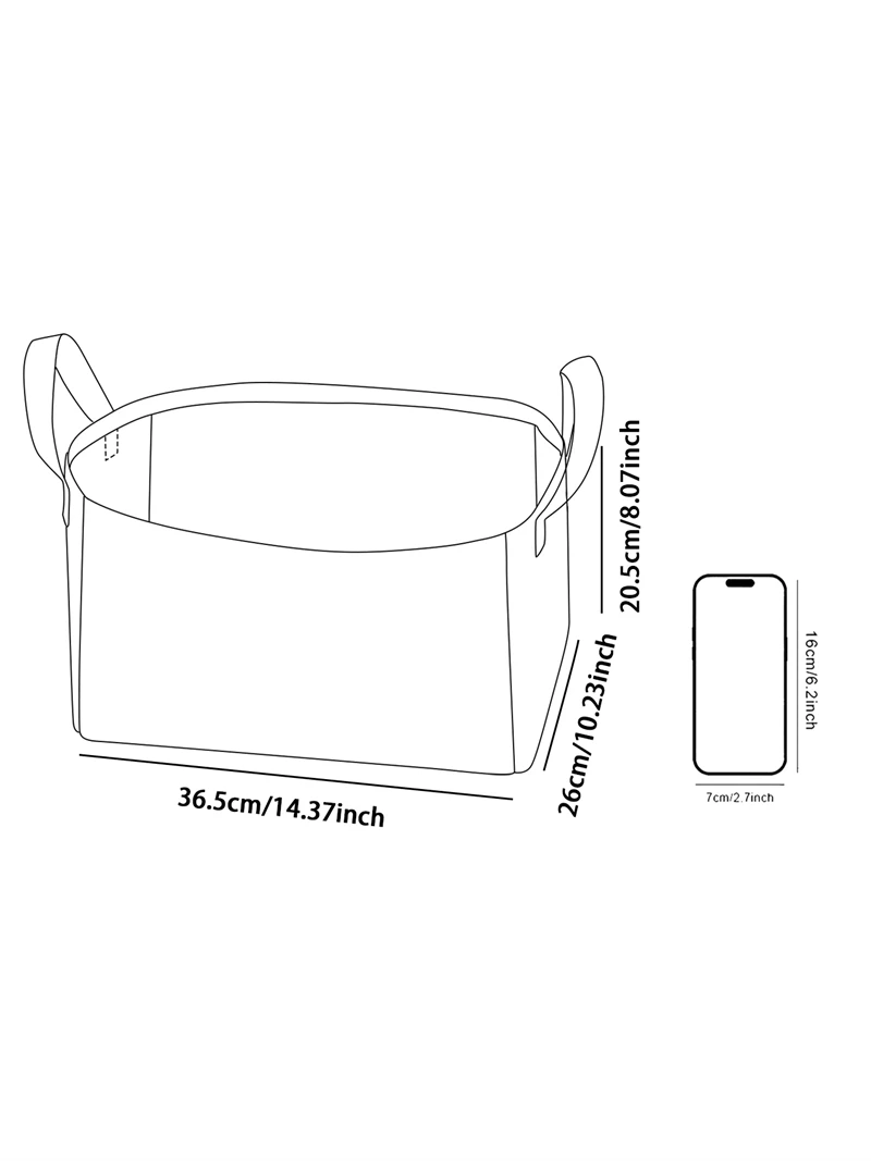 Storage box, underwear, socks, baby toys, storage basket with handle, simple printed decorative storage basket