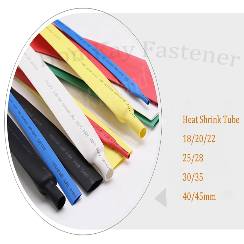 

18mm~45mm Heat Shrink Tube 2:1 Ratio Wire Wrap Cable Repair Insulation Connection Flame Retardant Waterproof Wear-resistant