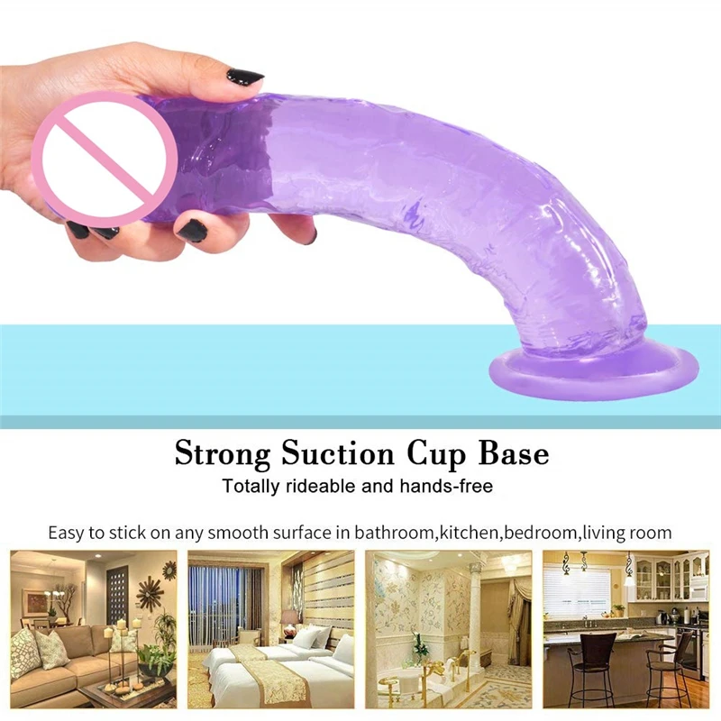 Sex Toys Translucent Soft Jelly Big Dildo Realistic Fake Dick Penis Butt Plug For Woman Men