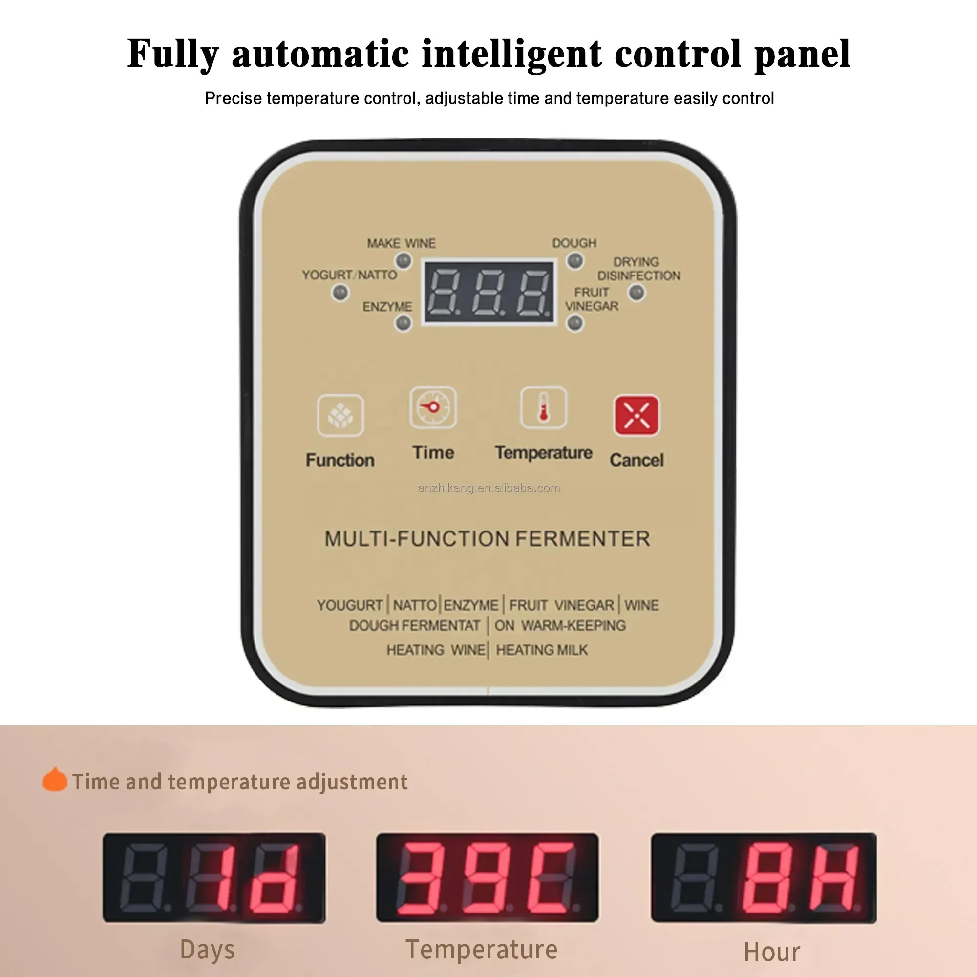 AZK139 Greek Yogurt Maker Machine to make Yogurt/Natto/Rice Wine 12L Automatic Digital Yogurt Machine With Timer