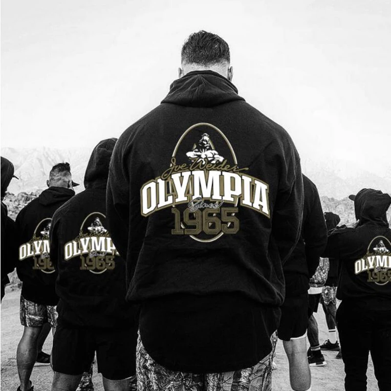 OLYMPIA Autumn winter Men's Fashion New Orsay Commemorative Fitness Hooded Sweatshirt Trend Olympia Casual Running Sports Tops