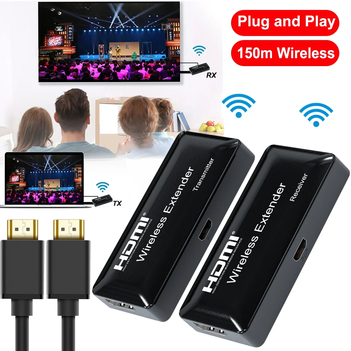 150M Mini Wireless Hdmi Extender Audio Video Trasmettitore E Ricevitore Tv Stick Display Adapter Per Ps4 Camera Pc A Tv Proiettore