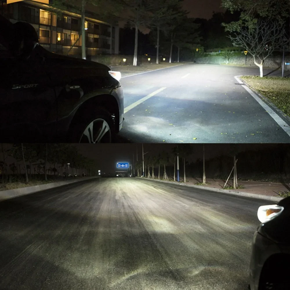 2Pcs Car Auto Lamps Xenon Lamp Super Bright Halogen Car Headlight Super LED Bulbs White 12V H1 H4 H7 Headlamps Kit 100W 6000K 6